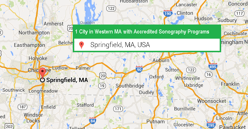 1 city with accredited ultrasound technician schools in Western Massachusetts in 2017